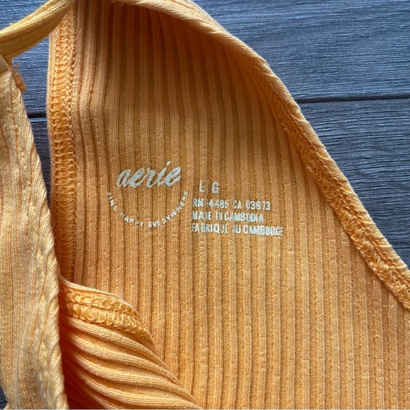 Aerie One shoulder Orange Crop Top - Picture 4 of 6